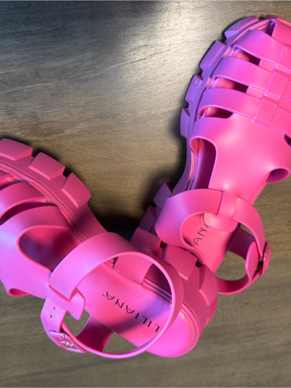 Forever 21 Hot Pink Platform Jelly Sandals